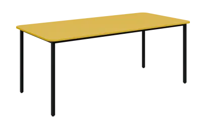 JSBR 190N Jídelní stůl 1900 x 900 mm, deska žlutá odio / podnož černá